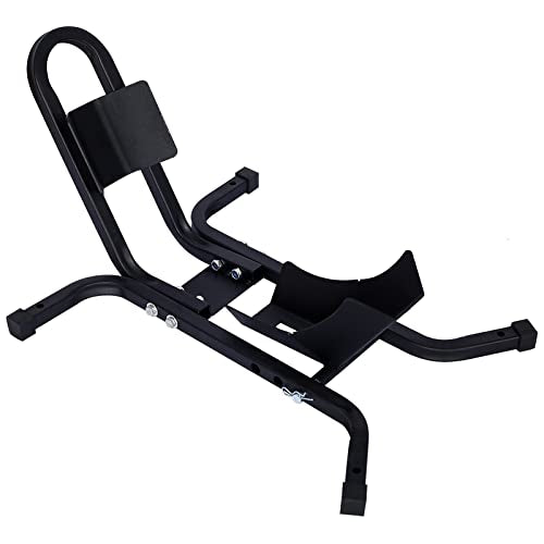 Gecheer Motorcycle Front Tire Chock – Heavy-Duty 1200 lb Wheel Stand for 17-21 Inch Wheels, Black Steel Upright Bike Support for Transport, Maintenance & Storage