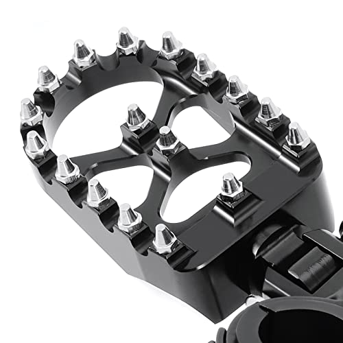 Motorcycle Foot Peg Pedals，Highway Footrest, 1.25 inch Crash Bars Footpegs Fit for Harley Touring Honda Kawasaki Suzuki Yamaha (Short Size) - size: Short Black