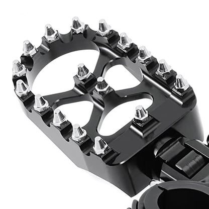 Motorcycle Foot Peg Pedals，Highway Footrest, 1.25 inch Crash Bars Footpegs Fit for Harley Touring Honda Kawasaki Suzuki Yamaha (Short Size) - size: Short Black