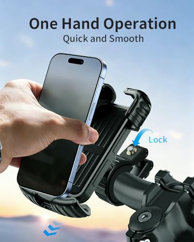 Motorcycle Bike Phone Holder, Phone Mount Holder for Bike/Motorcycle/Scooter, Gifts for iPhone 17/16/15/14 Pro Max, Suitable for iPhone and 4.7"-6.8" Smartphones