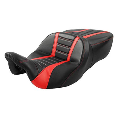 C.C. RIDER Low Profile Motorcycle Seat - Red Motorcycles Seat Cushions fit for Harley Touring Road King Street Glide Road Glide Electra Glide 2009-2023 - color: Black Red