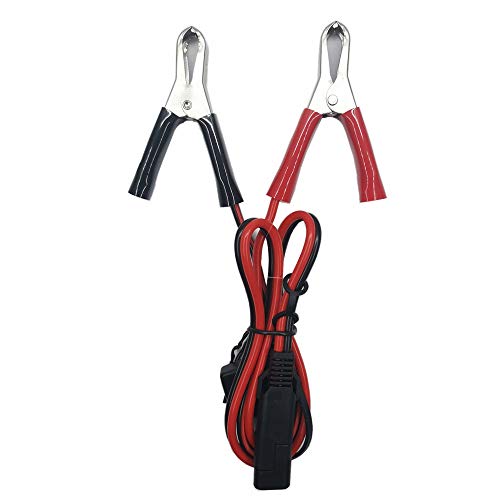 Aligater Clips Trickle Charger Extension Cable - 2FT SAE Battery Charger Clamps 12V-24V Quick Disconnect Extension Cord 15A Fuse for Pump Motorcycle Car Battery Solar Panels 2pack