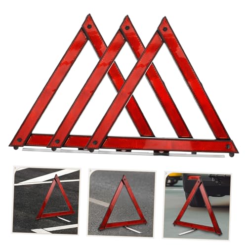 CANIGHT 3pcs Car Emergency Tool Reflective Roadside Safety Triangle Warning Triangle Road