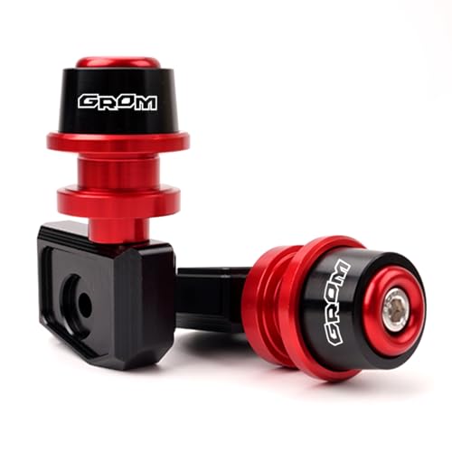 Compatible with Grom 125 2024 2025 MSX125 MSX 125 2013-2021 2022 2023 Grom Accessories CNC Motorcycle Swingarm Spools Sliders Rear Wheel Axle Stand Screws Adapter (Red) - color: Red