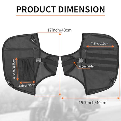 AUFER Motorcycle Highway Crash Bar Cover Soft Lowers Chaps Leg Warmer Bag With Storage Bag Compatible With For Harley Touring Street Glide Road King Road Glide Electra Glide Trike Models 1980-2024 - size: Engine Guard Cover