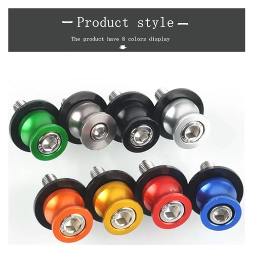 Motorcycle M8 Swingarm Spools Rear Stand Screws Sliders for H GROM MSX125 2015 2016 2017 2018-2023 2024(Silver.) - color: Silver.