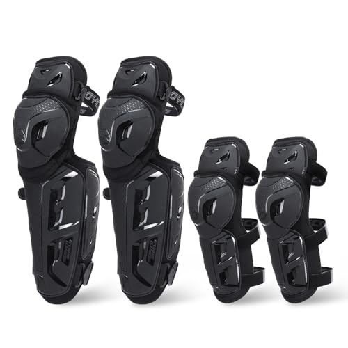 Scoyco Motorcycle Knee Pads for Men - CE Level 1 Motocross Knee and Elbow Guards Protective Gear Armor with 45°-180° Knee Flexibility Design Adjustable Elastic Band