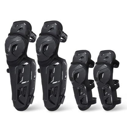 Scoyco Motorcycle Knee Pads for Men - CE Level 1 Motocross Knee and Elbow Guards Protective Gear Armor with 45°-180° Knee Flexibility Design Adjustable Elastic Band