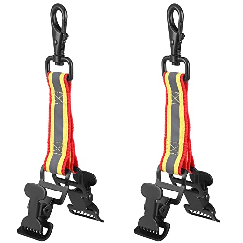 Yingzhao 2 Pieces Firefighter Glove Clip for Work Safety Glove Holder Strap Belt Clip for Work Firefighter Rescue - color: Red, Fluorescent