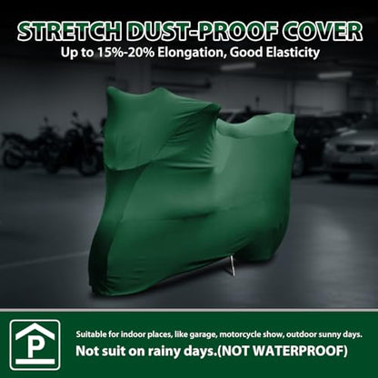 WinPower Indoor Motorcycle Cover, Soft Stretch Breathable Dustproof Scratch Protection Elastic Powersports Vehicle Covers, 116inches - size: 3XL(116 x 43 x 55 inches)