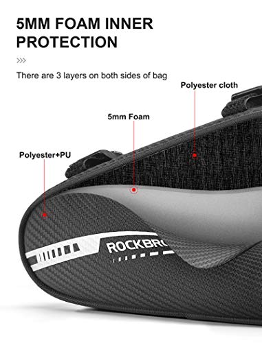 ROCKBROS Bike Bicycle Triangle Bag Bike Storage Bag Bicycle Frame Pouch Bag for MTB Road Bike Cycling Bike Accessories - color: Red Black
