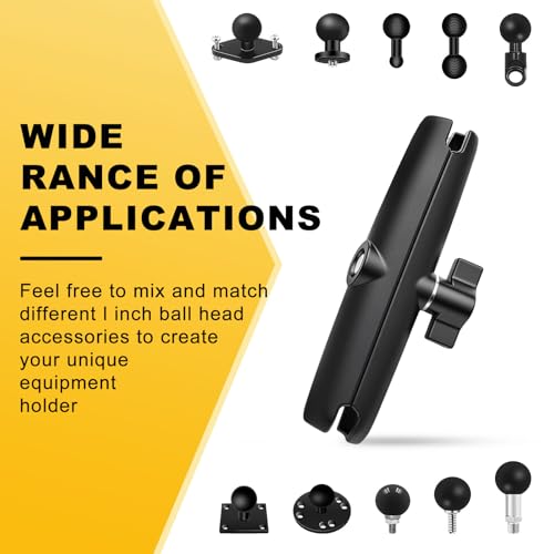 Aluminum Alloy Double Socket Arm Compatible RAM Mount Arm, 1" Double Ball Adapter, 360° Rotation, Extension Rod for Phone Holder, for Bike, Motorcycle, Truck. (Medium) - size: Medium