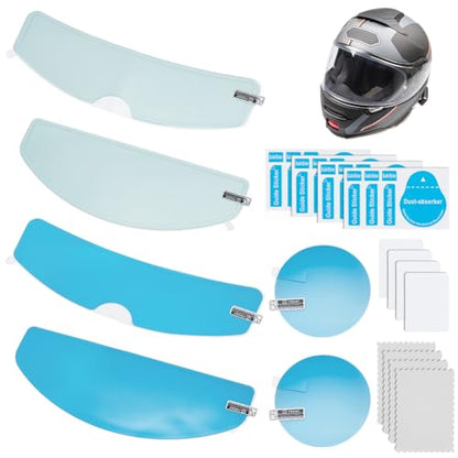 NBEADS 4 Sets 4 Styles Motorcycle Helmet Rainproof Film, AntiFog Helmet Visor Film Kits with 1set Rearview Mirror Film for Universal Fit All Weather Riding Accessories