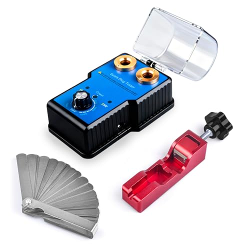 Spark Plug Tester & Spark Plug Gap Tool Kit 0 to 6000RPM with Double Hole Spark Plug Adjustable Gap Tool with Feeler Gauge Ignition Coil Tester for 12V Gasoline Vehicles Spark Plug Socket - color: with Spark Plug Tester, size: with Spark Plug Tester