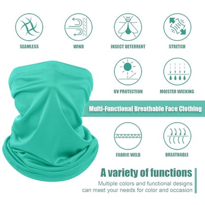 Geyoga 6 Pieces Summer UV Protection Cooling Neck Gaiter Face Clothing Neck Gaiter Mask Scarf Sunscreen Breathable Bandana - color: Fluorescent Color
