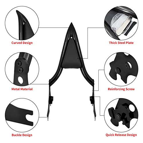 Motorcycle Sissy Bar Detachable Rear Passenger Backrest Pad Fit for Harley Sportster XL 883 1200 2004-2022 - color: Black