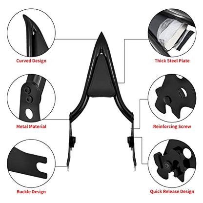 Motorcycle Sissy Bar Detachable Rear Passenger Backrest Pad Fit for Harley Sportster XL 883 1200 2004-2022 - color: Black