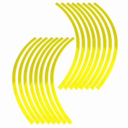 Reflective Wheel Rim Stripe Decal Sticker for 16-19 inch Rim Size Universal Car Motorcycle Wheel Reflective Pinstripe Decal Tape Sticker Decoration Film (Fluorescent Yellow)