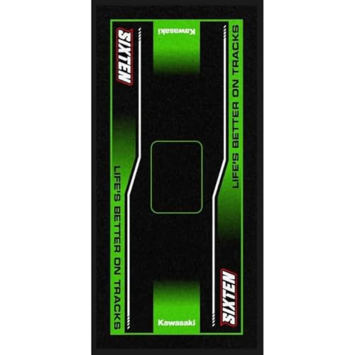SIXTEN Motorcycle Mat for Kawasaki 37.4 × 78.7 in - Environmental Garage & Paddock Mat - Washable, Oil-Absorbing & Eco-Friendly - Protective Mat for Dirt Bike, Enduro & Motocross