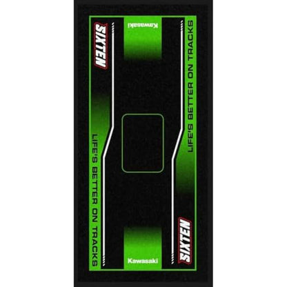 SIXTEN Motorcycle Mat for Kawasaki 37.4 × 78.7 in - Environmental Garage & Paddock Mat - Washable, Oil-Absorbing & Eco-Friendly - Protective Mat for Dirt Bike, Enduro & Motocross