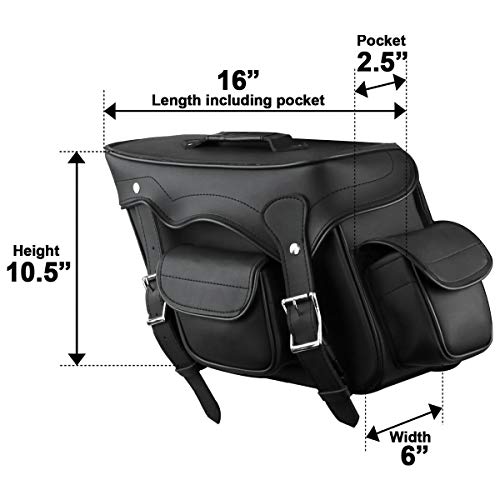 Black Motorcycle Saddlebags for All Motorcycles (Black)