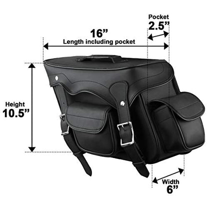 Black Motorcycle Saddlebags for All Motorcycles (Black)