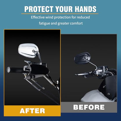 Club Style Handlebar Handguards PP Material Compatible with Harley Touring Road Glide Electra Glide Road King CVO/SE, Softail Street Bob FXBB 114 FXBBS Low Rider ST 117 FXLRST 2009+ 2026 - color: Black PP