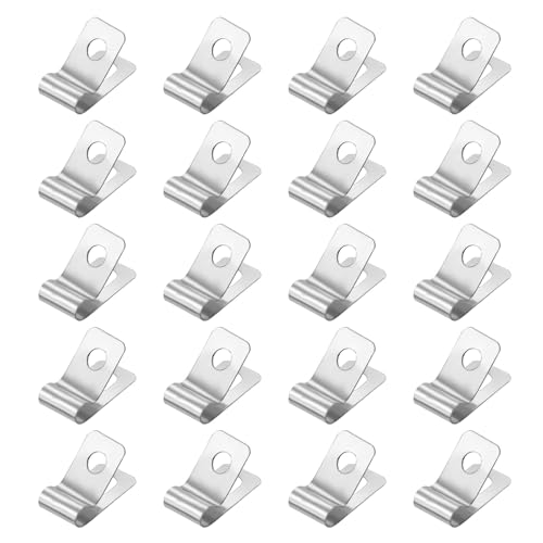 HARFINGTON 20pcs Metal Wire Clamp 3/16" Inch (4mm) R-Type Cable Clip 304 Stainless Steel Conduit Cable Clamp Cord Fastener Holder Strap Clip for Industrial Household Installation Pipe Wire - size: 3/16" (4mm)