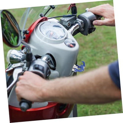 PRETYZOOM Helmet Handlebar Hook Motorcycle Scooter Hanger Aluminum Alloy Holder for Cycling Helmets - color: Blue