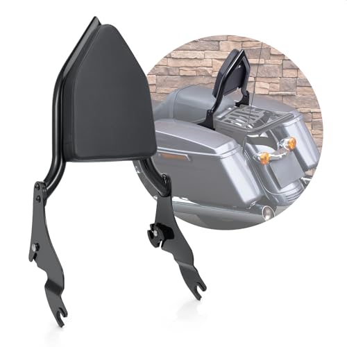 Detachable Sissy Bar Backrest Passenger Backrest Compatible with Harley Touring Street Glide Road Glide Road King Electra Glide 2009-2025 (Black) - color: Black
