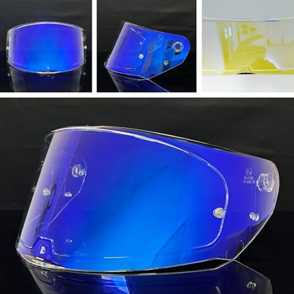 Assault Helmet Visor,Motorcycle Helmet Shield Replacement UV Protection Windshield Compatible With Assault,Stream,Rapid,Storm,FF320,FF328,FF353,FF800(Revo Clear Blue) - color: Revo Clear Blue
