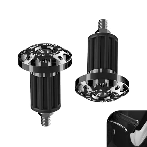 2 PCS Motorcycle Bar Ends, Shockproof Handlebar Grips End Plugs, Aluminum Alloy Handle Bar Weights Guards, Universal Modification Parts for Car Off-Road Motorcycle (Black) - color: Black, size: 2 PCS
