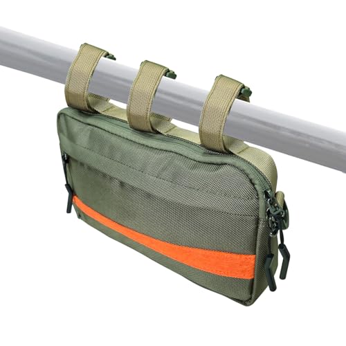Larswon Universal Roll Cage Storage Bag - Heavy-Duty Water-Resistant Organizer with Adjustable Straps, Side by Side Accessories Fits UTV, ATV, Golf Cart, Motorcycle, Off-Road Vehicle (11"x6") Green - color: Green