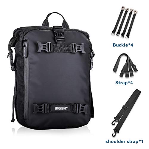 Waterproof Motorcycle Tail Bag 10L Motorbike Rear Rack Storage Bag Saddle Pannier for Touring Adventure Commuting Black - size: 10L