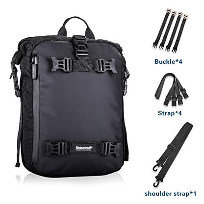 Waterproof Motorcycle Tail Bag 10L Motorbike Rear Rack Storage Bag Saddle Pannier for Touring Adventure Commuting Black - size: 10L