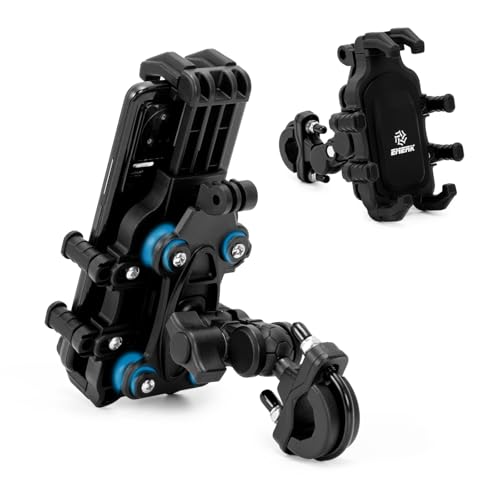 EMERK Motorcycle Phone Mount Holder - [Dual Vibration Dampener] [Anti-Shake Anti-Theft] Bike Phone Holder, Adjustable Handlebar Cellphone Cradle for Bicycle Road Scooter ATV Fit 4.7''-7.2'' Smartphone - color: Heavy-duty Basic
