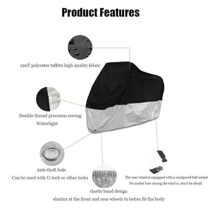 Motorcycle Cover for Honda Metropolitan 2004-2025 Durable Waterproof Motorbike Outdoor Protection All Season Moped Cover Breathable Outdoor Accessories,BlackRed