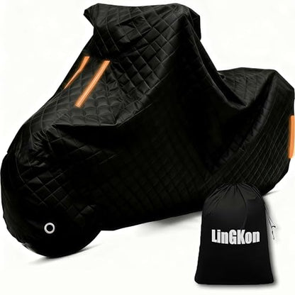 Hail Protection Motorcycle Cover for Derbi GP1 50 Open Outdoor Thicken Hail Motor Bike Cover丨Waterproof Anti-Scratch Windproof with Lock Holes & Lining-JI59 - size: for GP1 50 Open