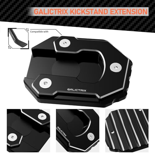 Compatible with KAWASAKI Vulcans S 650 VN650 2015-2024 VULCANS CAFE 2023-2024 Motorcycle Accessories Side Stand Plate Pad Kickstand Extension Enlarge Pad Foot Pegs (Black) - color: Black