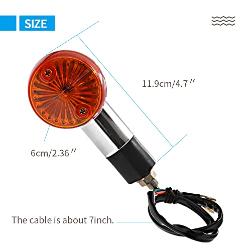 Motorcycle Turn Signal Indicator Amber Lights Amber Chrome Bullet Front Rear Compatible With Honda Fury Interstate Nighthawk Rebel Sabre Shadow(2 Packs)