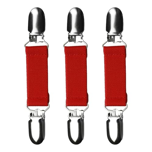 Classic Mitten Clips (3-Pack) — Heavy-Duty Glove Keepers, Cinch Clips for Skiing, Work, Dress; Fabric-Safe Plastic Insert (Red, 3/4 inch) - color: Red, size: 3/4 inch
