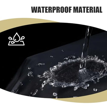 Motorcycle Cover, 96.5" Heavy Duty Motorcycle Cover Waterproof Outdoor, Full Cover with Lock Holes Windproof Security System & Storage Bag, Universal for Motorcycles Bikes (Black)