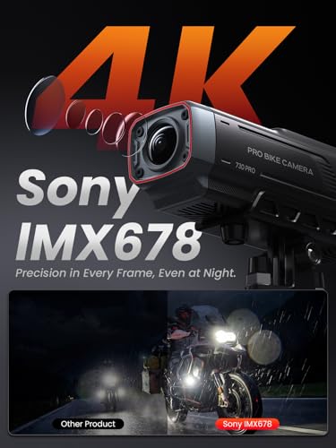 AKEEYO AKY-730Pro 4K Motorcycle/Bike Dash Cam,60FPS Action Camera with EIS Stabilization,1.14" Touchscreen, Built-in GPS, IP66 Waterproof, Up to 6 Hours of Battery Life,Loop Recording,Parking Monitor