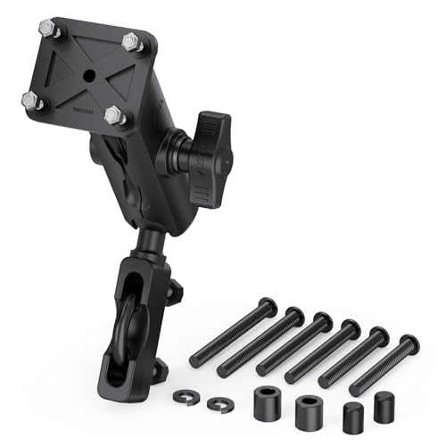 TUSITA Motorcycle GPS Mount Handlebar Brake Clutch Reservoir Compatible with Garmin Montana, Zumo XT GPS -, Double Socket Arm - B Size Medium - size: B Size Medium