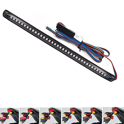 Universal 8in Motorccycle LED Tail Light Strip Brake Stop Turn Signal Light License Plate Light for Scooters UTV ATV Golf Cart Motorcycles Harley Davidson Kawasaki Suzuki Ducati