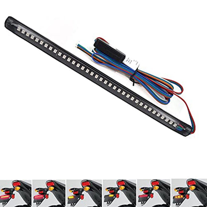 Universal 8in Motorccycle LED Tail Light Strip Brake Stop Turn Signal Light License Plate Light for Scooters UTV ATV Golf Cart Motorcycles Harley Davidson Kawasaki Suzuki Ducati