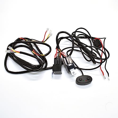 On Off Switch Wiring Harness Kit for LED Light Bar Off Road Lights LED Work Light 12V Waterproof Power Relay Blade Fuse - color: 1 wiring for 2 lights
