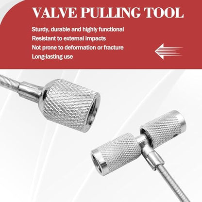 2 PCS Valve Stem Installation Fishing Tool, 3 in 1 Tire Valve Stem Puller & Plug Core Remover, Multifunction Car Tire Repair Tool for Valve Stem Removal and Installation, Auto Accessories
