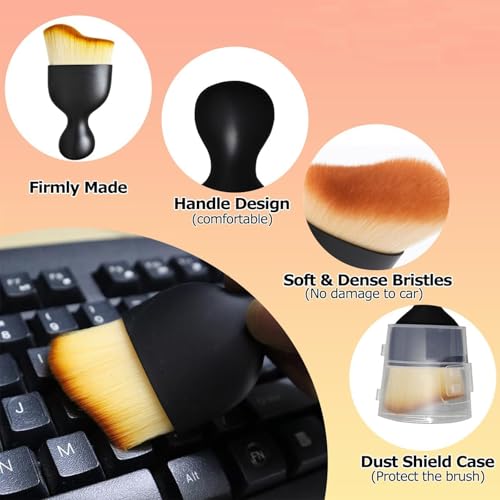 Car Interior Cleaning Brush, Car Interior Cleaning Tool, Car Cleaning Brush Dust Collectors, Curved Design Dirt Dust Clean Brushes, Engine Compartment, Keypads and Dashboard (1)