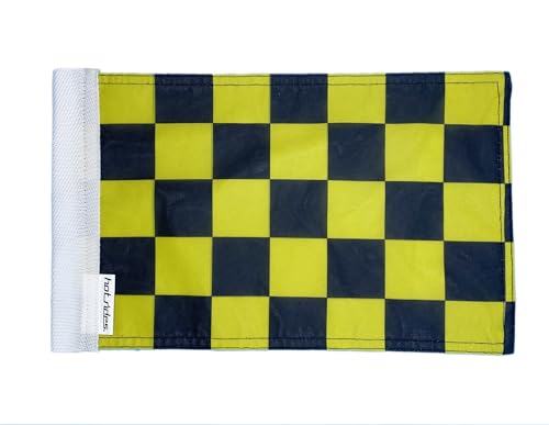 Durable Sleeve Boat Car Motorcycle Racing Flag For Car and Boat Checkered Black Yellow 6 x 9 Inch - color: Check Black & Yellow, size: 6X9